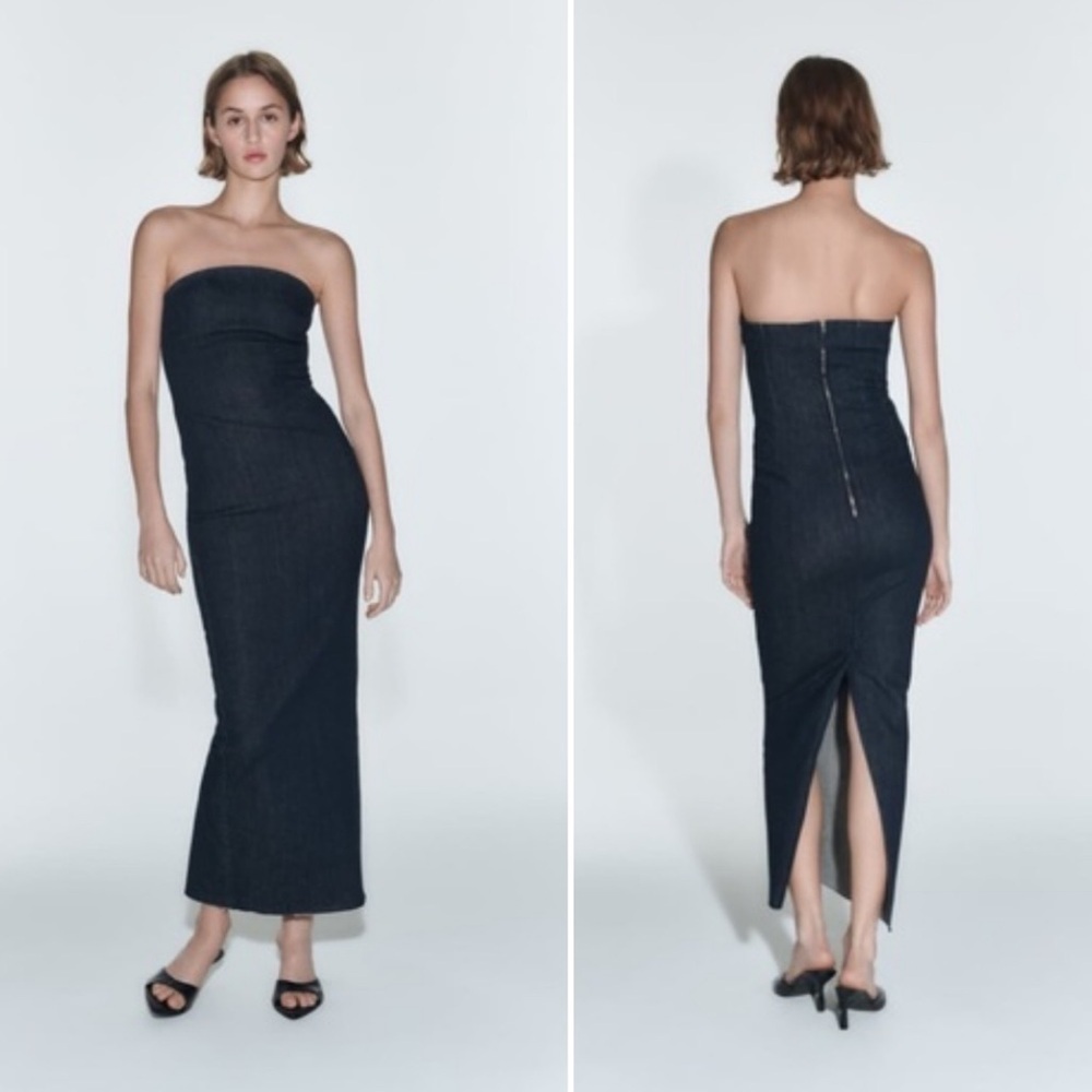 Zara Denim Midi Dress Size XS
